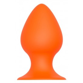 Оранжевая анальная пробка PLUG WITH SUCTION CUP - 13,4 см.