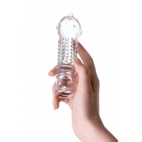 Прозрачная закрытая насадка на пенис TOYFA A-Toys - 14,7 см.