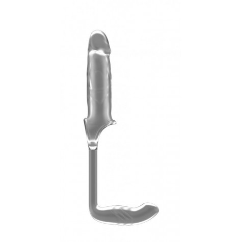 Прозрачная насадка с анальным стимулятором Stretchy Penis Exten and Plug No.34