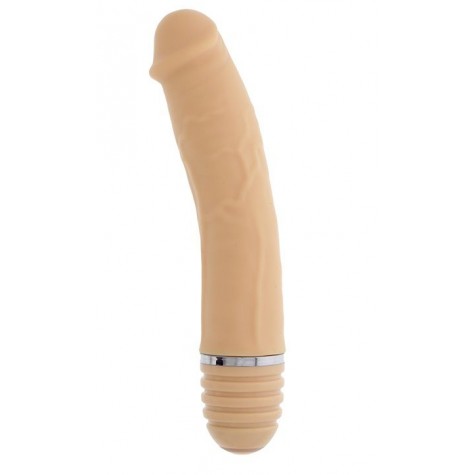 Телесный силиконовый вибратор-реалистик PURRFECT SILICONE VIBRATOR 6INCH FLESH - 15 см.